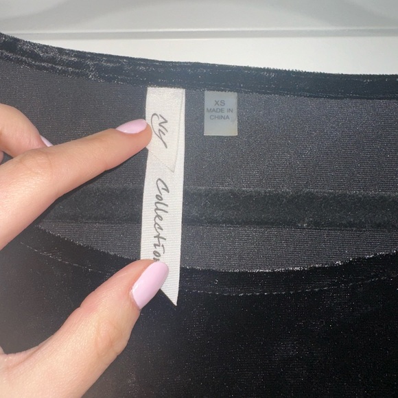 Black Velvet Top with mesh bottom - Picture 3 of 7